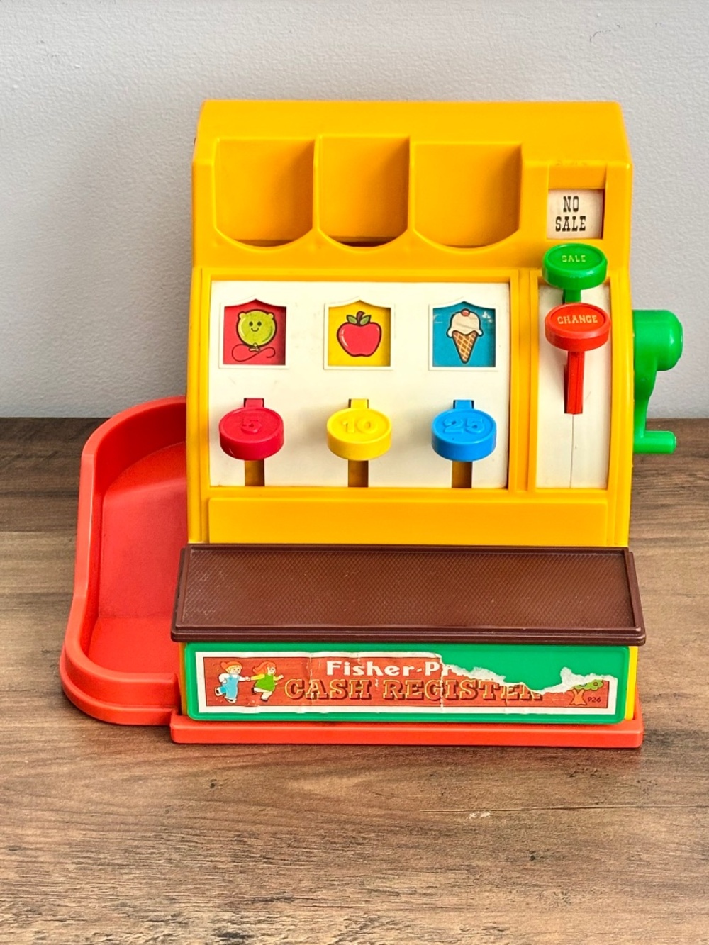VINTAGE 1974 Fisher Price Cash Register #926 Toy Bell & Drawer WORKS